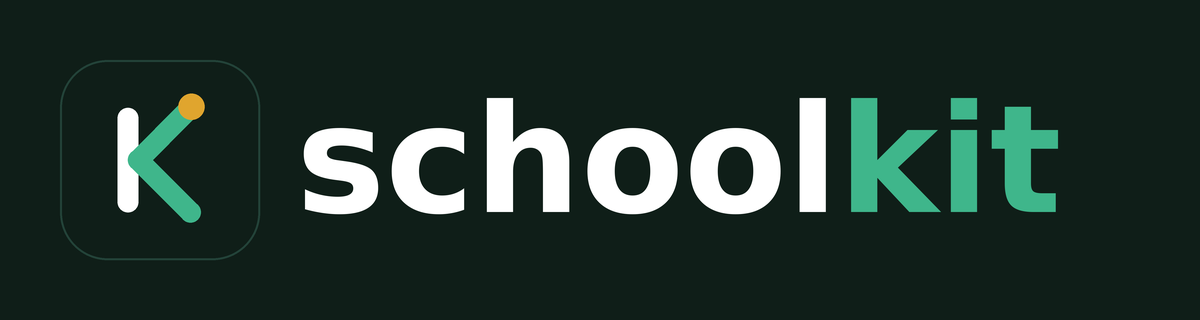 SchoolKit logo on a dark background